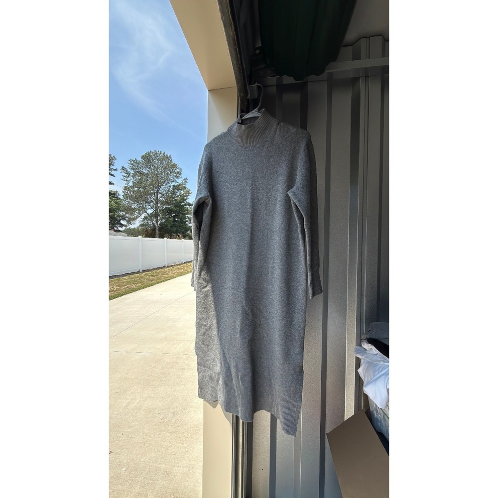 Women's Long Sleeve MIDI Sweater Dress - a New Day™ Gray S